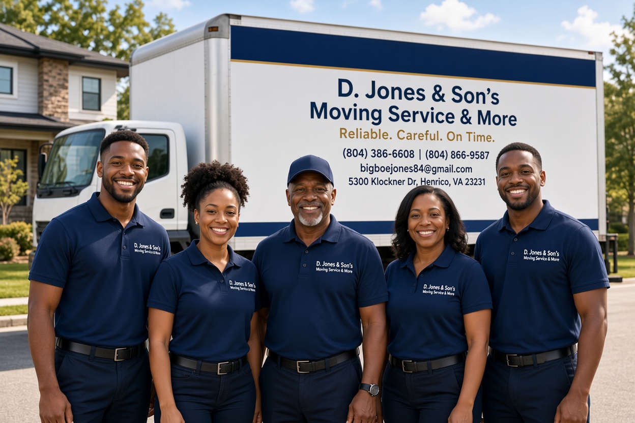 Professional Black American movers packing and carrying heavy furniture carefully